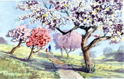 How to Paint Spring Trees in Watercolour