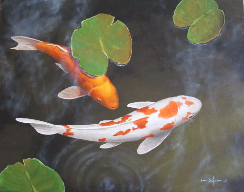 How to Paint a Koi Pond in Oil