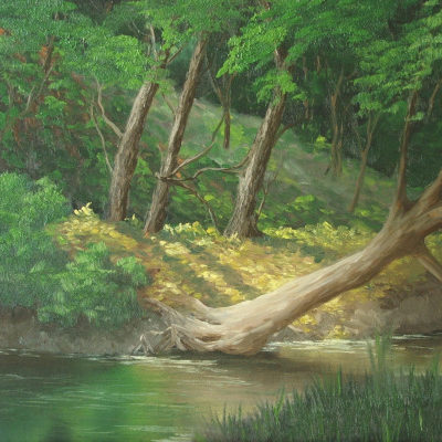 How to Paint Peaceful Stream in Oils
