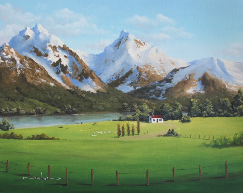 How to Paint a Snowy Mountain Retreat in Oil