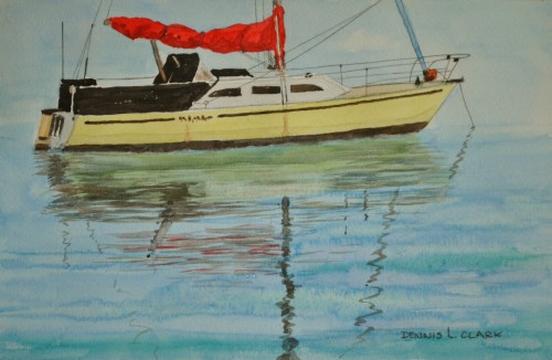 How to Paint Reflections - Yacht in Harbour in Watercolour
