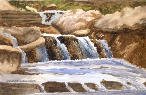 How to Paint Water over Rocks in Watercolour