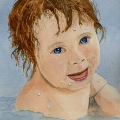 Portrait of a Child in Watercolour
