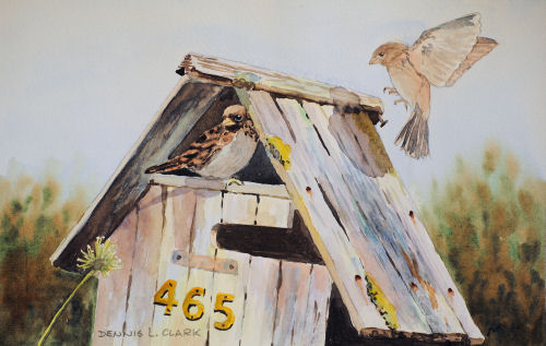 How to Paint a Post Box Nest in Watercolour