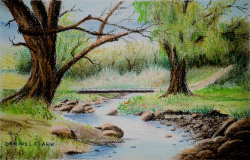 How to Draw a Small Stream in Pastel