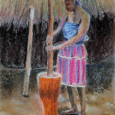 Stamping Maize - Figure in Action