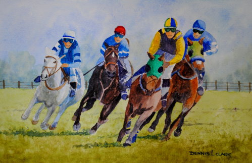 How to Paint a Horse Racing in Watercolour