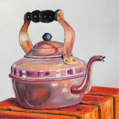 How to Draw a Copper Kettle in Pastel
