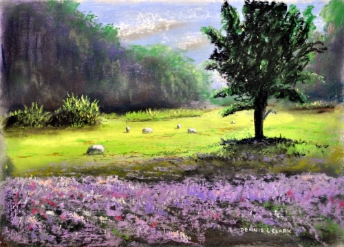 How to Draw Sheep in Pasture in Pastel