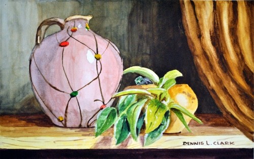 How to Paint a Vase and Plant Still Life in Watercolor