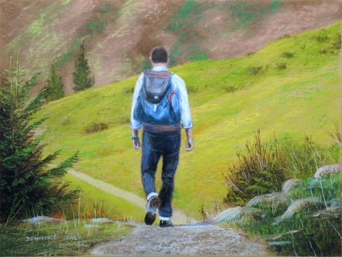 How to Draw The Hiker in Pastel