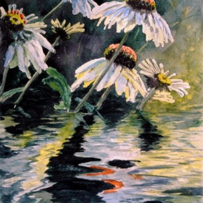 How to Paint Flower Reflections in Water in Watercolor