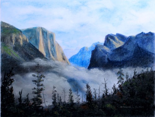 How to Draw Mist in the Valley in Pastel