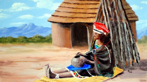How to Paint a Zulu Woman on Mat in Acrylic