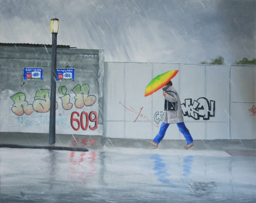 How to Paint Rain in Acrylic