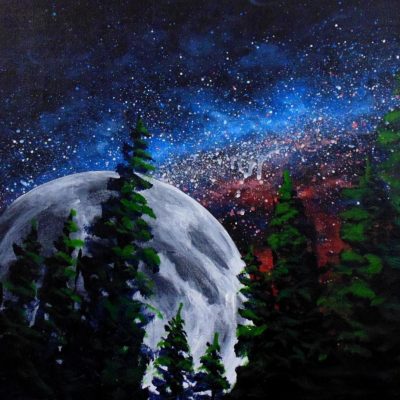 How to Paint the Stars and Moon in Acrylic