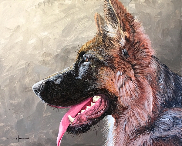 How to paint a realistic German Shepherd dog painting course
