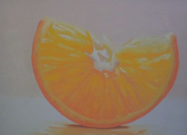 14-painting-with-complementary-colors-orange-before slice of orange painting before