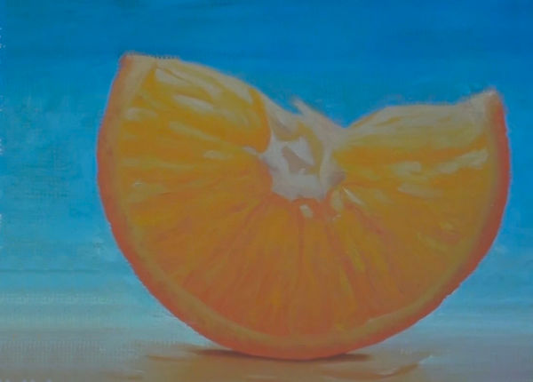 15-painting-with-complementary-colors-orange-after slice of orange painting after adding complementary colours