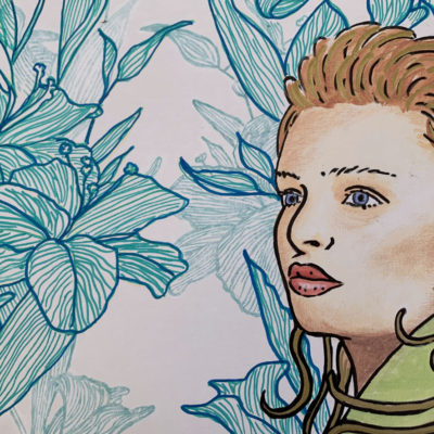 Art Nouveau Portrait in Acrylic