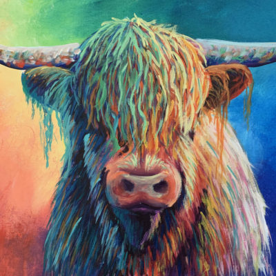 Paint a Rainbow Highland Cow