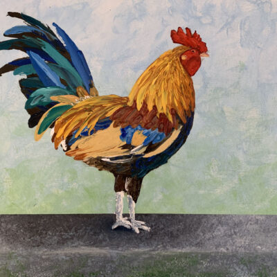 Impasto Rooster in Oil