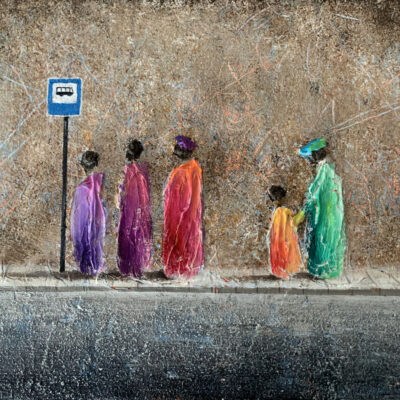 Textured Abstract Figure Painting