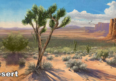 Desert Landscape Painting in Oil