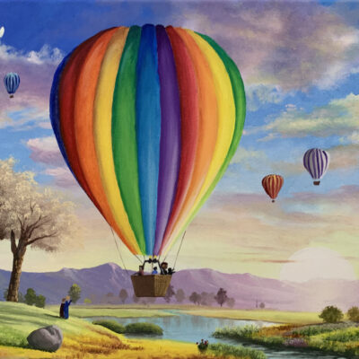 Sunrise Hot Air Balloon Oil Painting Tutorial