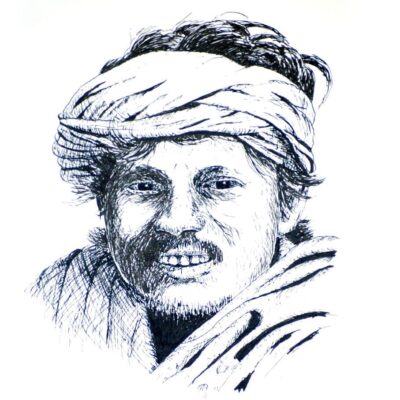 How to Draw a Snake Charmer in Pen and Ink